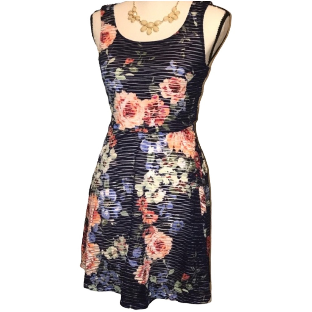 Trixxi peekaboo back fit/flare dress